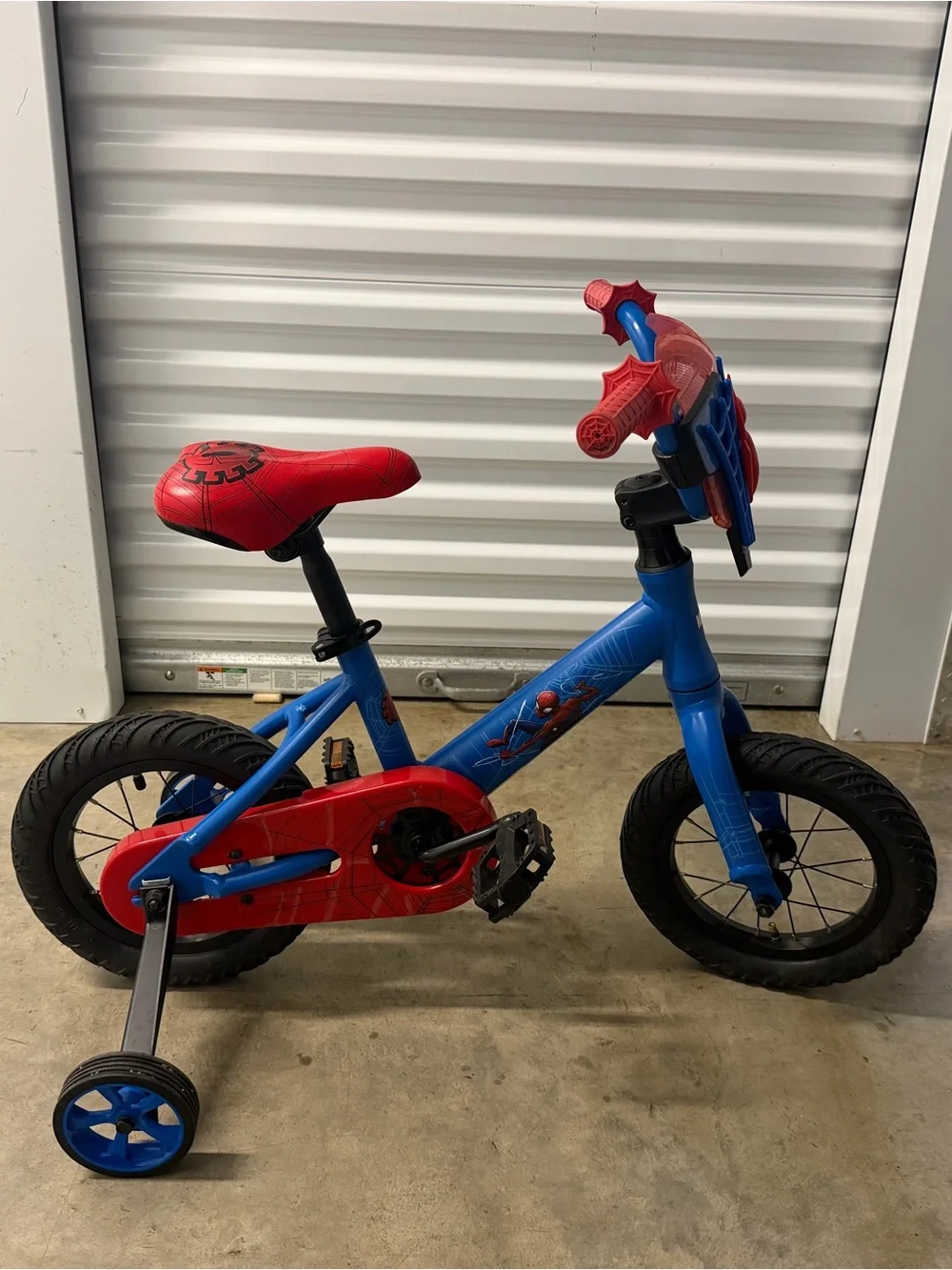 Spiderman Red and Blue Kids Bike with Training Wheels